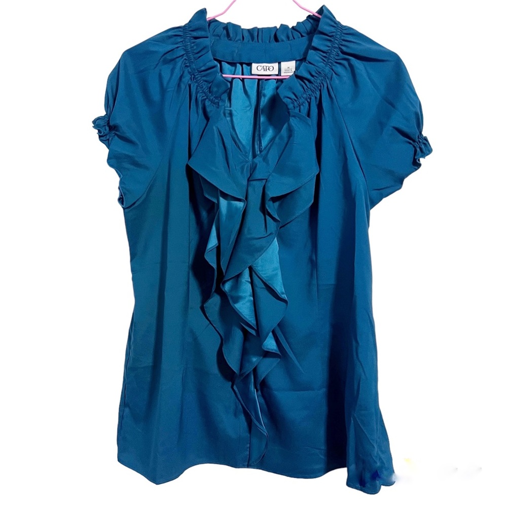 Fairycore Ruffle Sleeveless Top Size M Teal Blue Cato whimsygoth